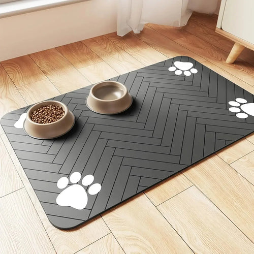 Pet Feeding Mat | Absorbent Non-Slip Waterproof Placemat for Dogs & Cats | 3 Sizes