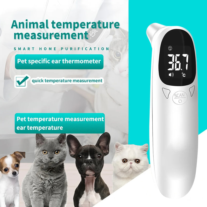 Pet Ear Digital Thermometer Non-Contact Electronic Temperature Measuring Device for Dog Cat Puppy Veterinary Supplies