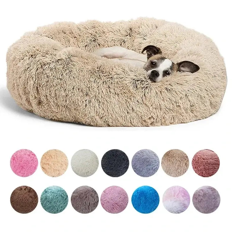 Round Pet Bed for Dogs & Cats – 6 Sizes, Super Soft Plush, Non-Slip, Machine Washable