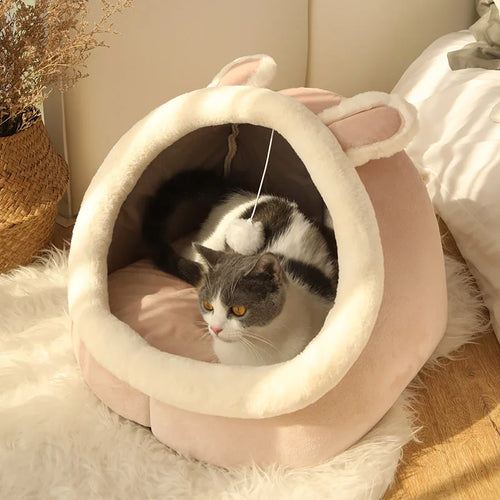 Deep Sleep Cat Bed | Foldable Washable Cave Bed for Cats & Small Dogs | 3 Sizes